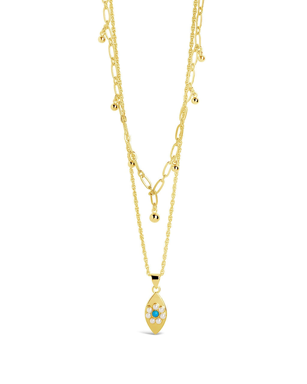  Sterling Forever Varuna Evil Eye Layered Necklace - Gold - Bonton