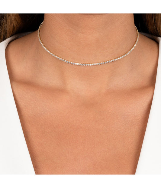 Thin Tennis Choker Silver