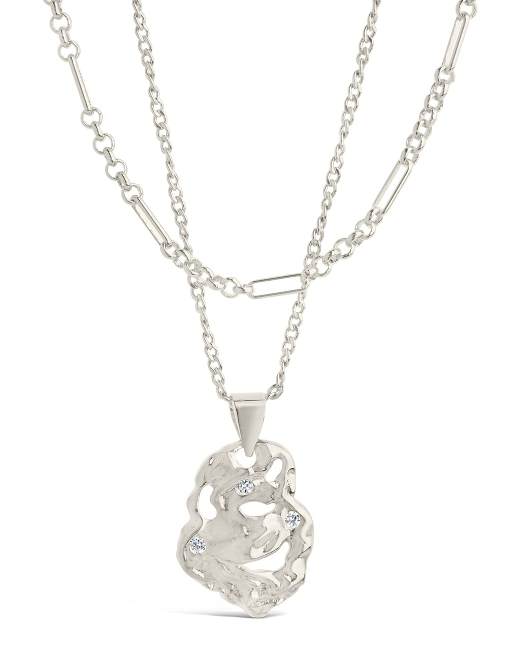  Sterling Forever Roslyn Layered Necklace - Silver - Bonton