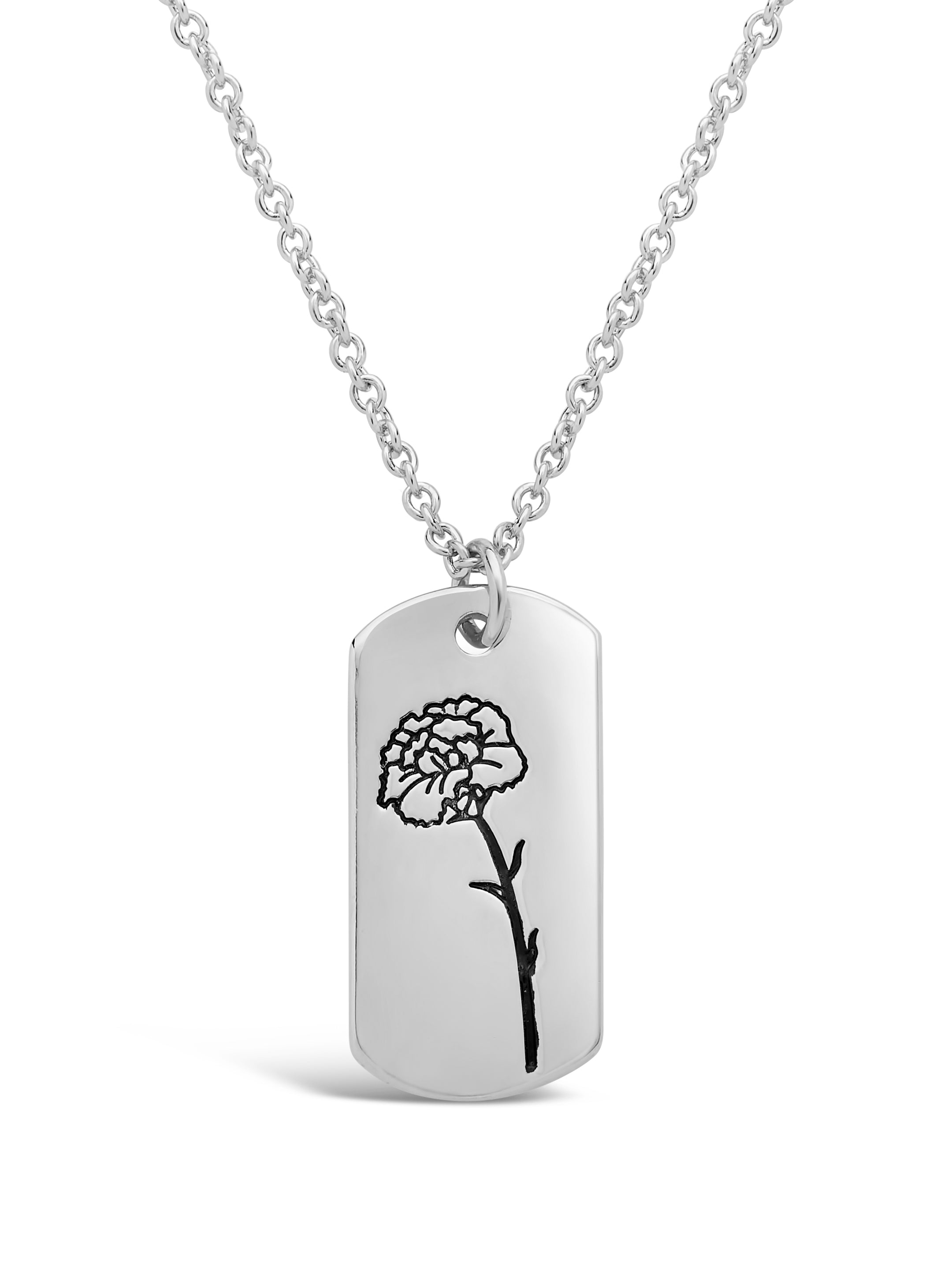  Sterling Forever Pendant Displaying Your Birth Flower - Gold - June/Rose - Bonton