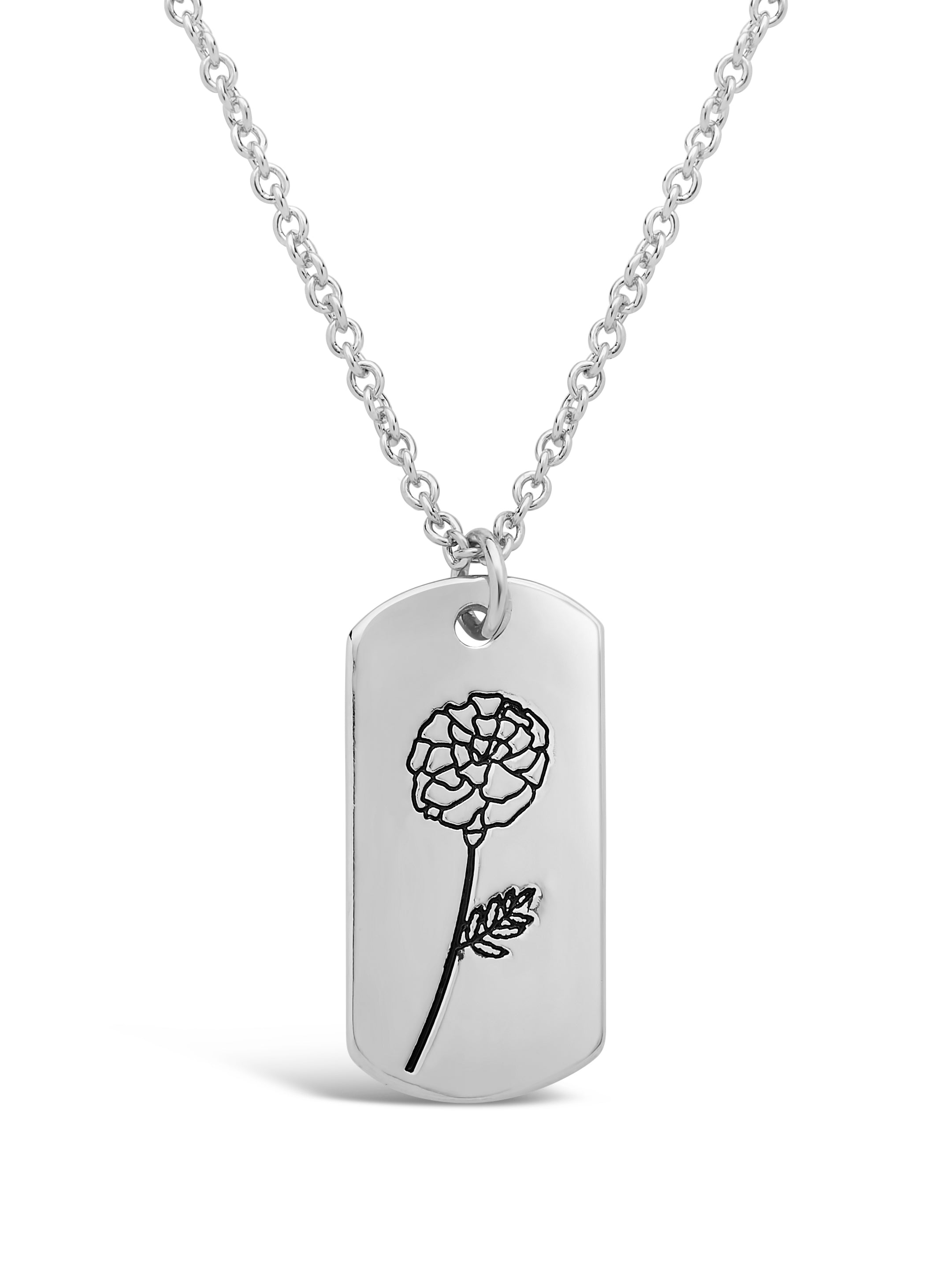  Sterling Forever Pendant Displaying Your Birth Flower - Gold - February/Violet - Bonton