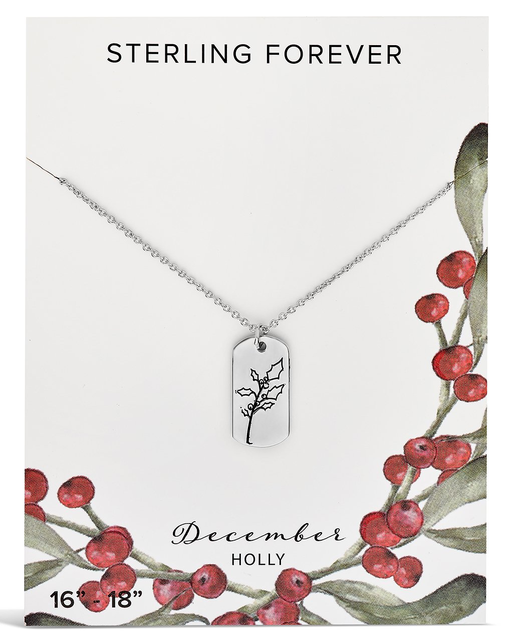  Sterling Forever Pendant Displaying Your Birth Flower - Silver - January/Carnation - Bonton