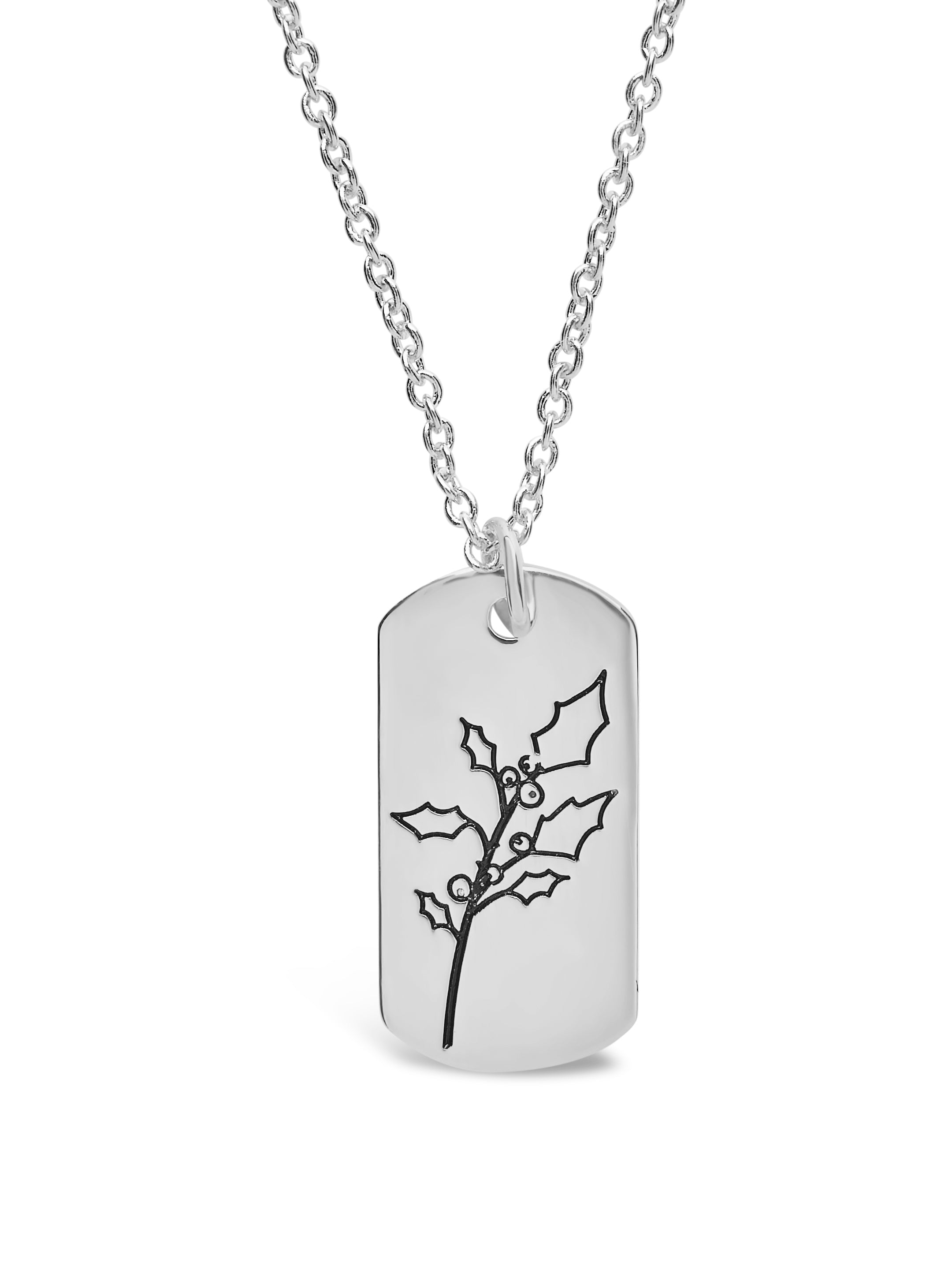  Sterling Forever Pendant Displaying Your Birth Flower - Silver - January/Carnation - Bonton