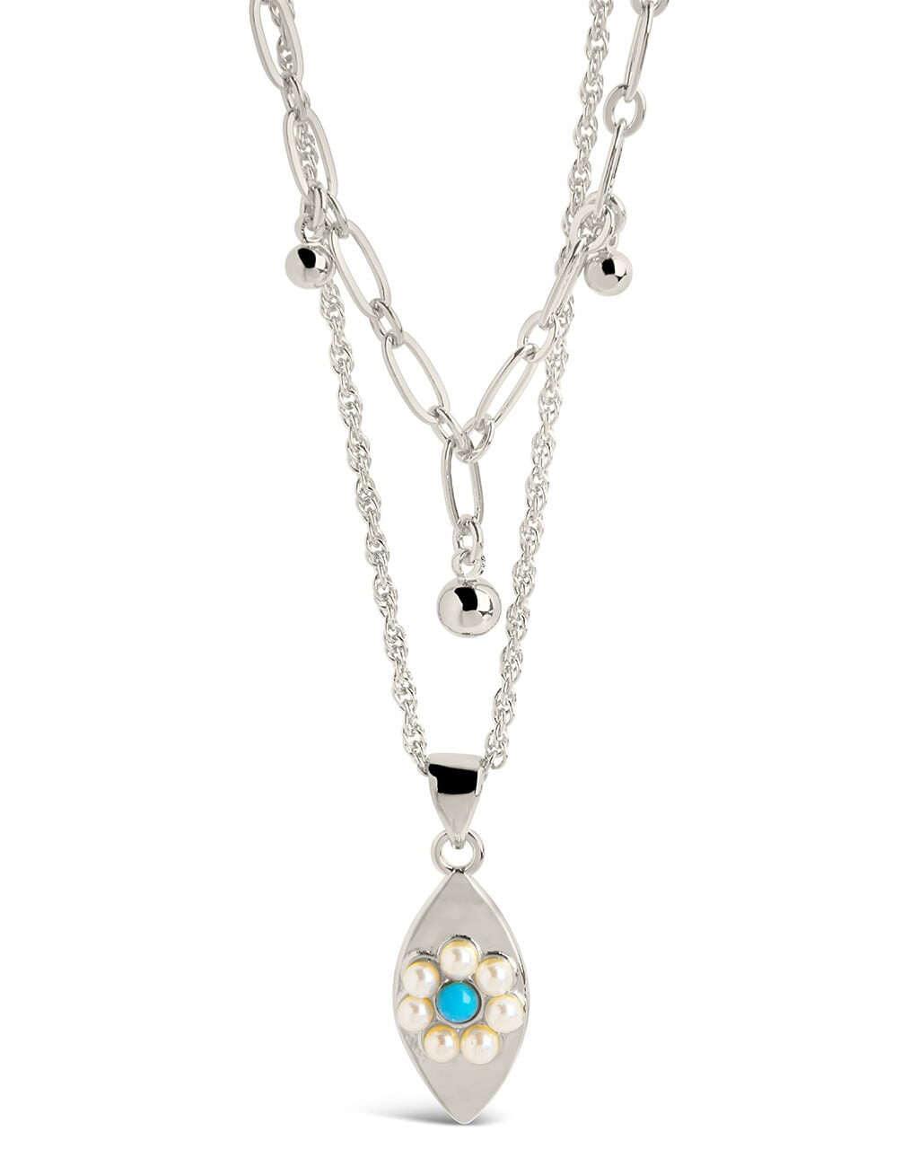  Sterling Forever Varuna Evil Eye Layered Necklace - Gold - Bonton