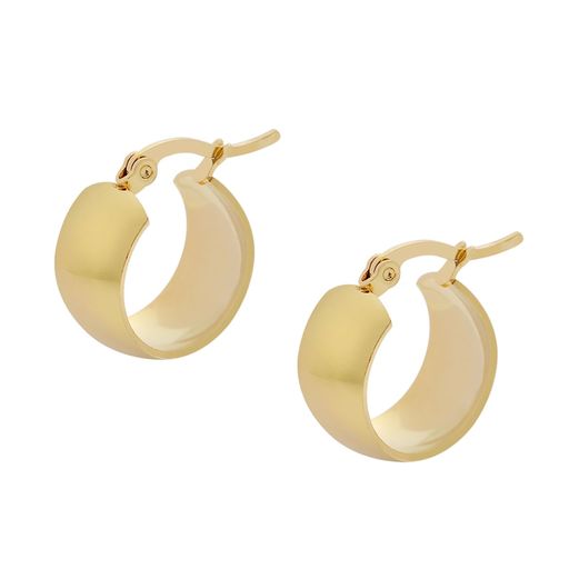  Gemesis Jewels by Edforce Classic Wide Rounded Hoop Earrings - Gold - Bonton