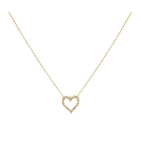 Classic Diamond Heart Necklace 14K Gold