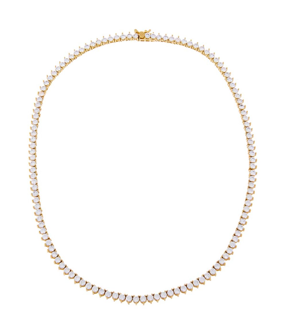  By Adina Eden Three Prong Tennis Necklace Gold - Gold - Bonton