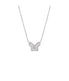  By Adina Eden Small Pave X Baguette Butterfly Necklace Silver - Silver - Bonton