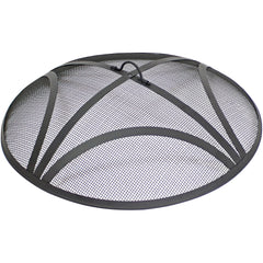 Heavy-Duty Steel Round Fire Pit Spark Screen with Ring Handle