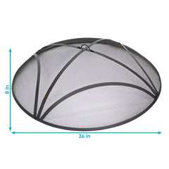 Heavy-Duty Steel Round Fire Pit Spark Screen with Ring Handle