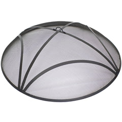 Heavy-Duty Steel Round Fire Pit Spark Screen with Ring Handle