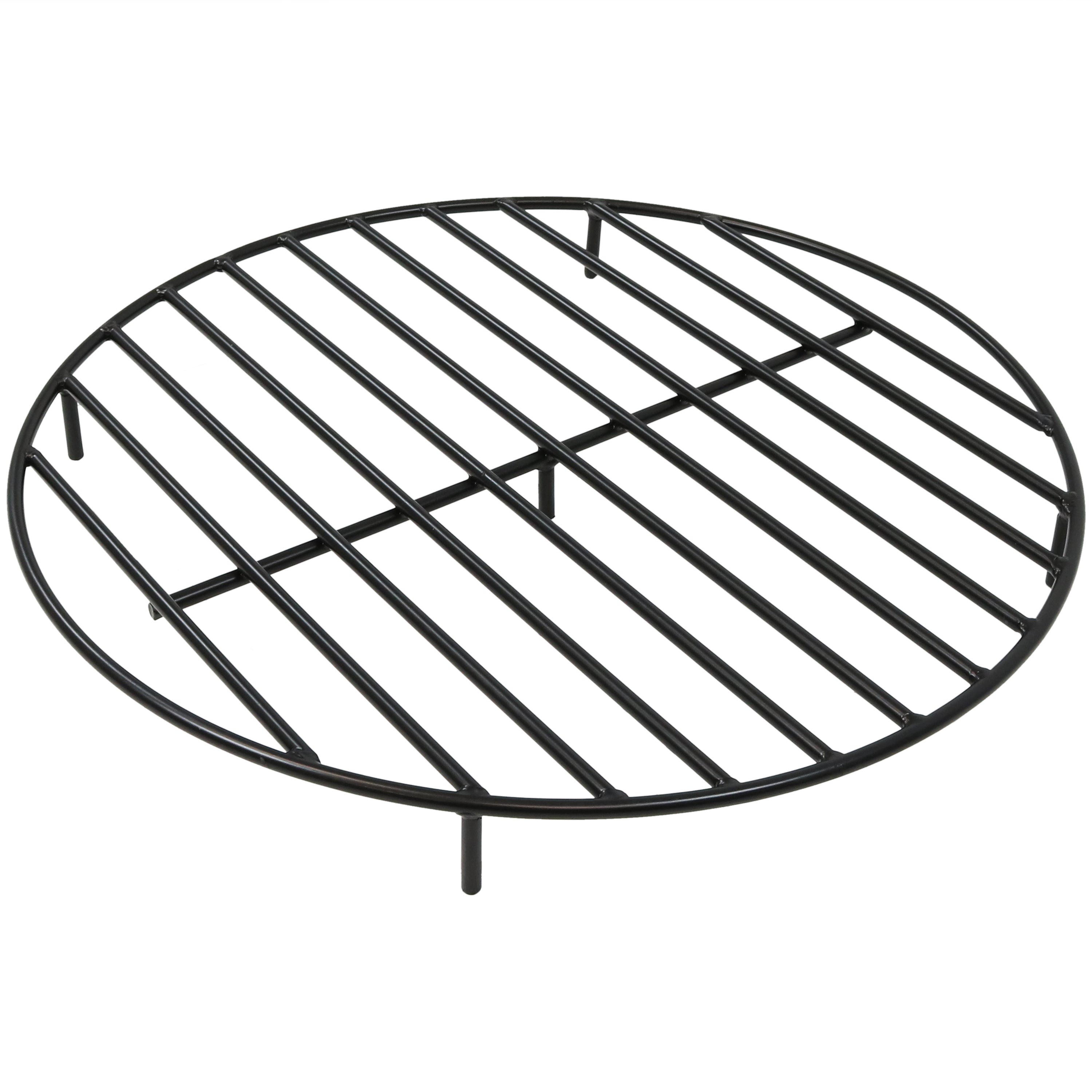  Sunnydaze Decor Heavy-Duty Steel Round Fire Pit Log Grate - Black - Bonton