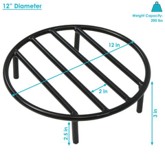 Heavy-Duty Steel Round Fire Pit Log Grate