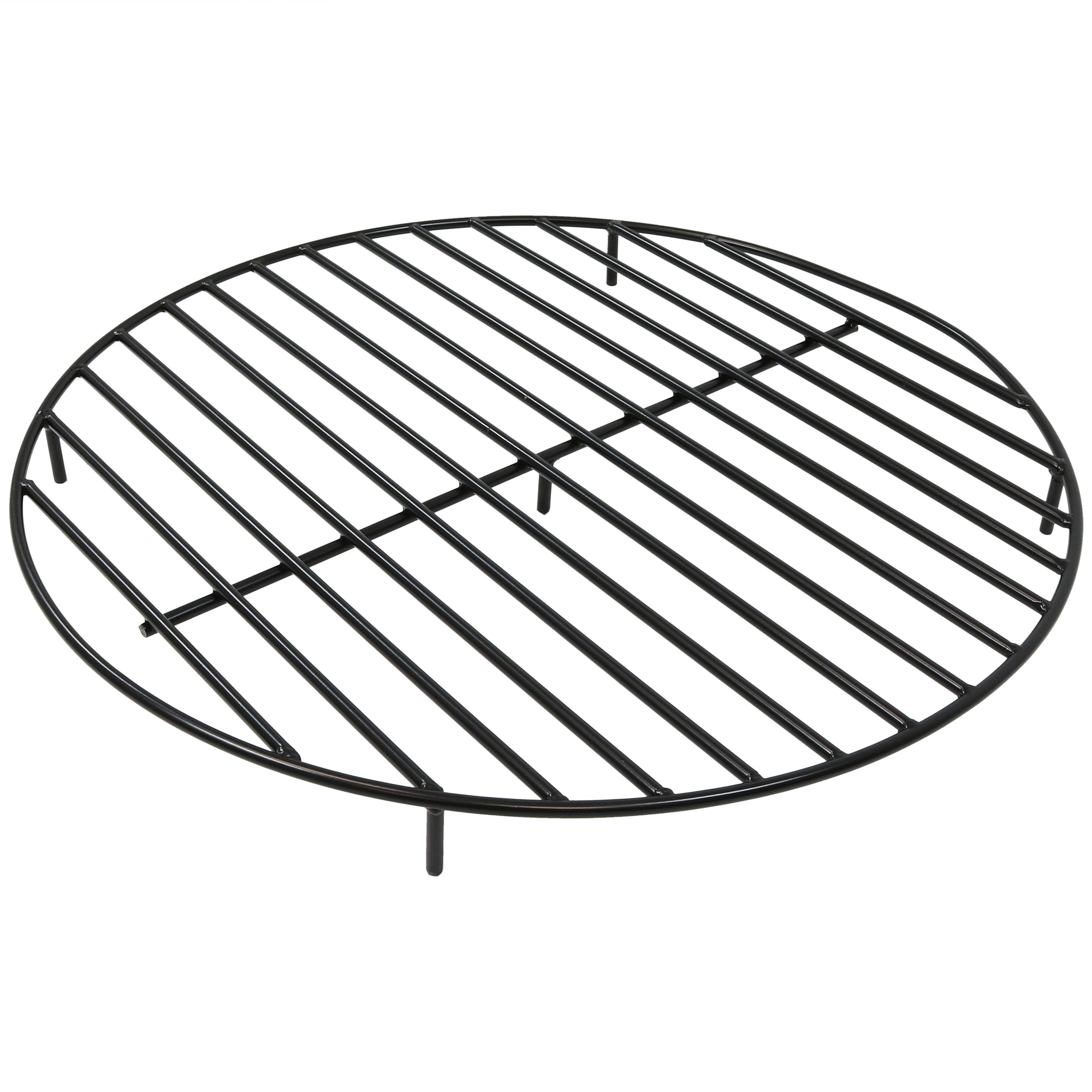  Sunnydaze Decor Heavy-Duty Steel Round Fire Pit Log Grate - Black - Bonton