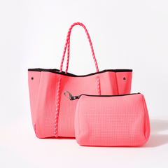 Neon Pink Set - Everyday Tote And Pouch