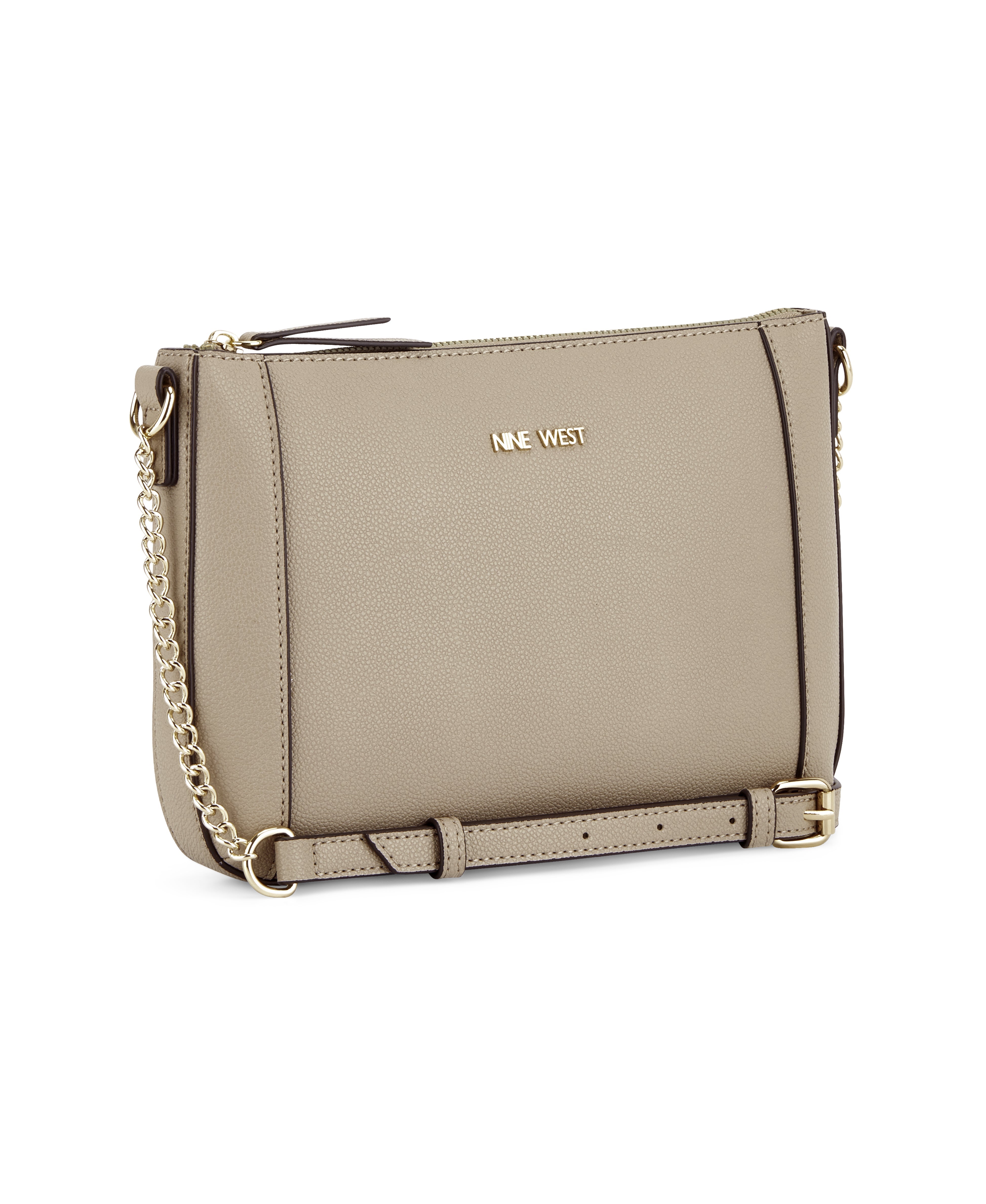  Nine West Basil Top Zip Crossbody - Pumice - Bonton