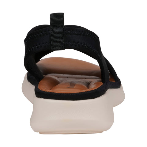 Women's Nixie Black Stretch Lycra Wedge Sandals