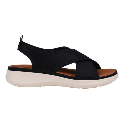 Women's Nixie Black Stretch Lycra Wedge Sandals