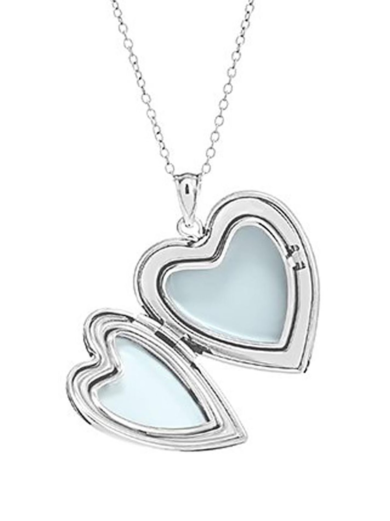  Relativity Sterling Silver Large Traditional Heart Locket - Silver - Bonton