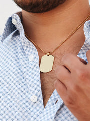 Gold Plated Medium Dog Tag Necklace