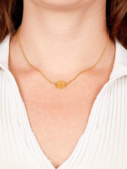 Gold Initial Engravable
 Necklace