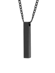 Men's Stainless Steel Vertical Square Pendant