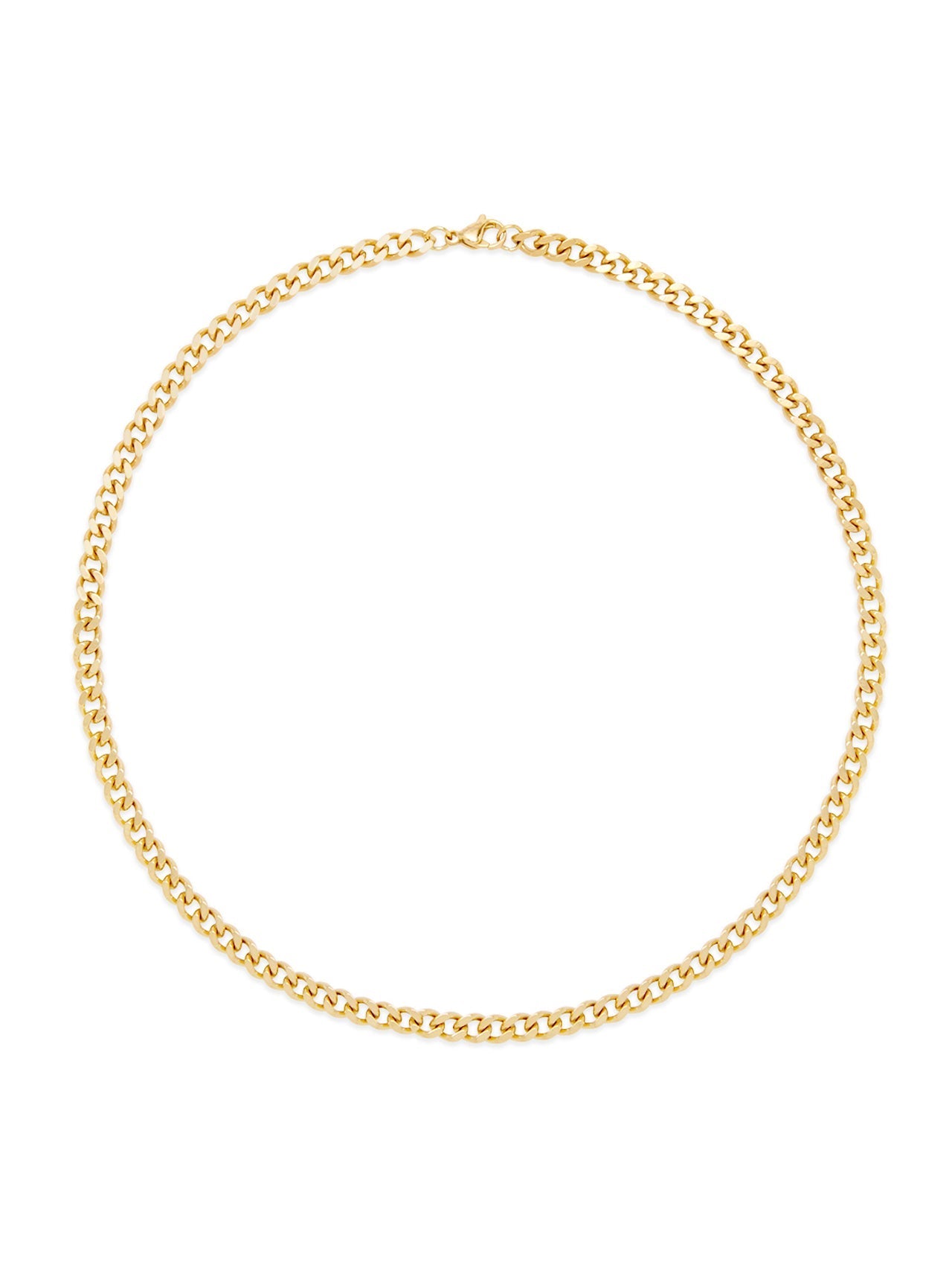  Kenneth Roberts Men's Gold Plated Stainless Steel Curb Chain Necklace - Gold - Bonton