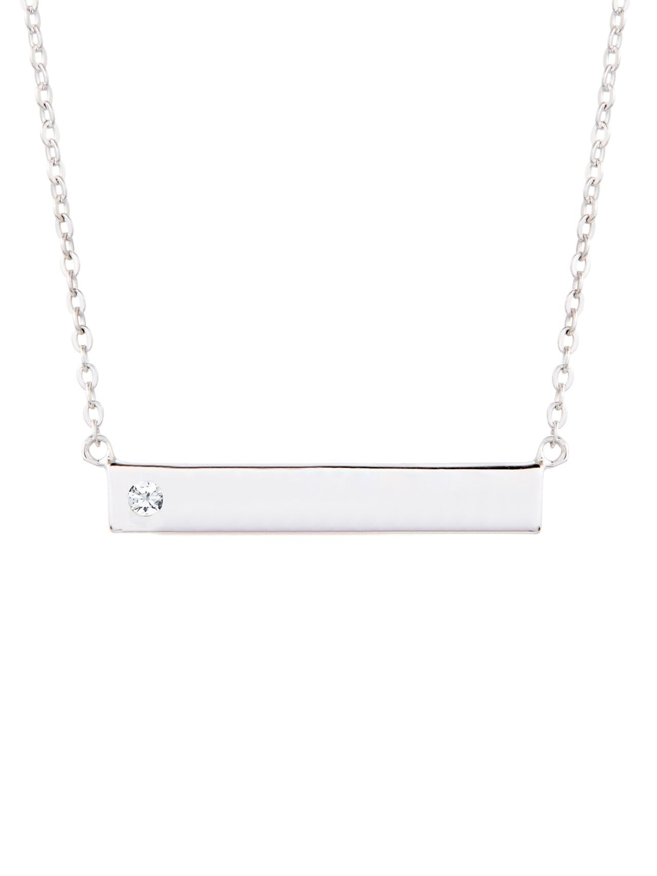  Relativity Simple Silver Birthstone Bar Necklace - Purple - Bonton