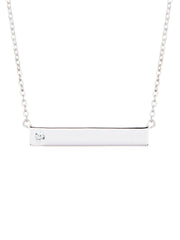 Simple Silver Birthstone Bar Necklace