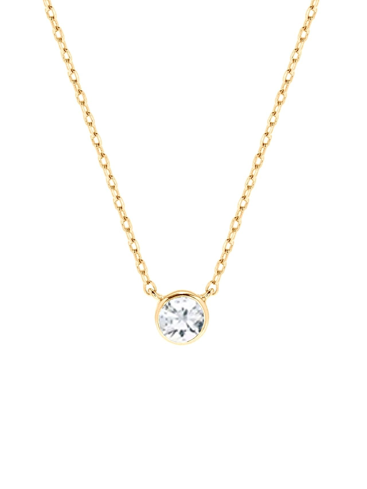  Relativity Gold Bezel w/ Birthstone Necklace - Yellow - Bonton