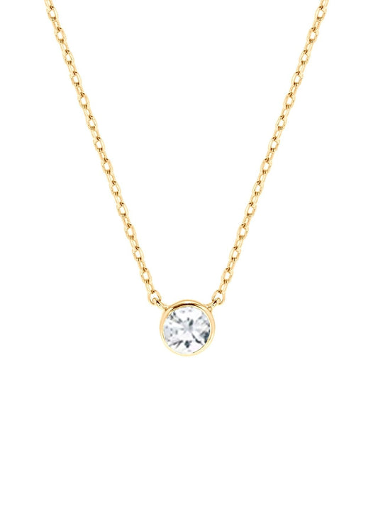 Gold Bezel w/ Birthstone Necklace