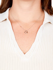 Silver Heart Shaped Birthstone Necklace