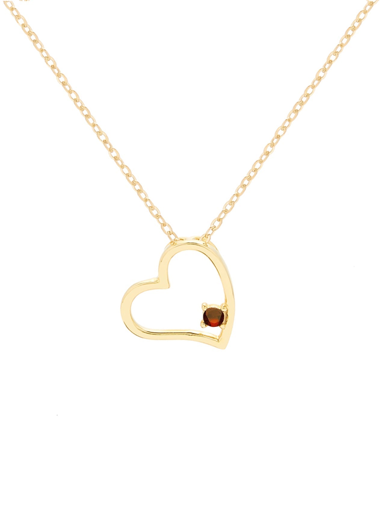  Relativity Gold Heart Shaped Birthstone Necklace - Green-May - Bonton