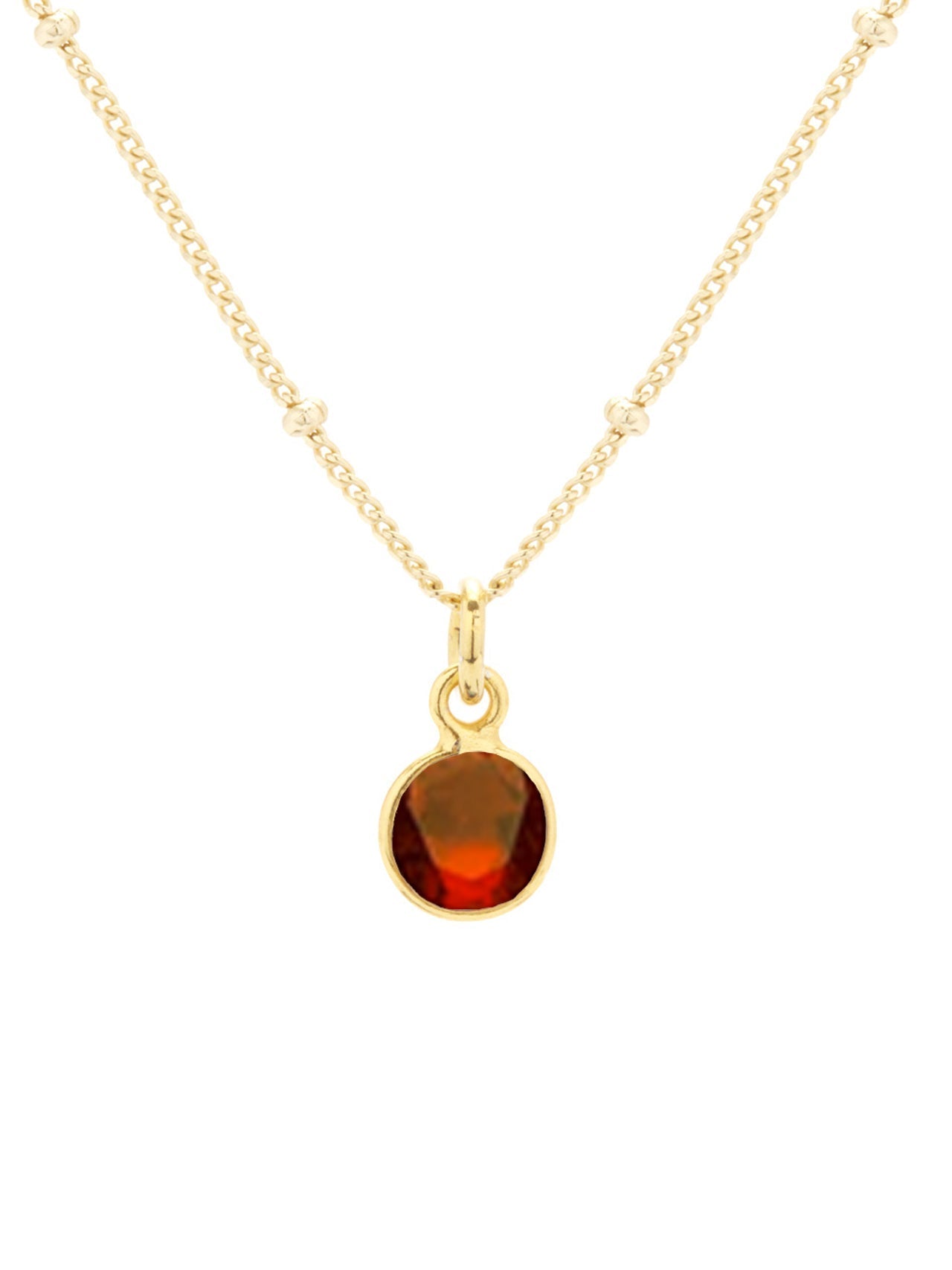  Relativity Gold Gemstone Necklace - Red-July - Bonton