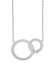 Silver Interlocking Circles w/ Birthstone Necklace