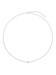 Floating Bezel Sterling Silver Birthstone Necklace