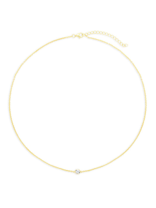 Gold Floating Birthstone Necklace