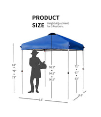 6x6 FT Pop Up Camping Sun Shelter Canopy Tent With Roller Bag Blue