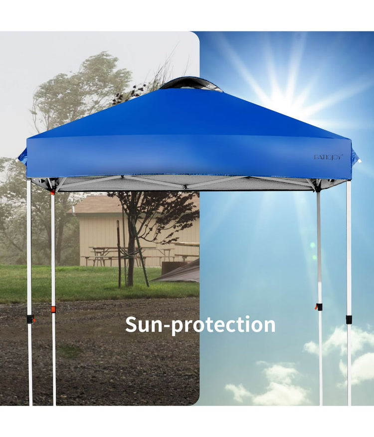 6x6 FT Pop Up Camping Sun Shelter Canopy Tent With Roller Bag Blue