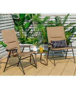 Patio Padded Folding Portable Chair Camping Beach Brown