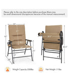 Patio Padded Folding Portable Chair Camping Beach Brown