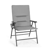 Patio Padded Folding Portable Chair Camping Beach Grey