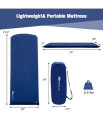 Portable & Lightweight Folding Foam Sleeping Cot For Camping Blue