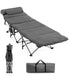  Folding Retractable Travel Camping Cot With Removable Mattress & Carry Bag Grey - Grey - Bonton