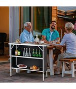 Folding Aluminum Portable Camping Table With 2-Tier Shelves Black