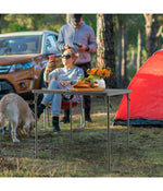 Folding Portable HDPE Camping Dining Table With Handle Grey