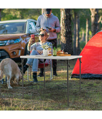 Folding Portable HDPE Camping Dining Table With Handle White