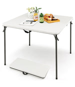 Folding Portable HDPE Camping Dining Table With Handle White