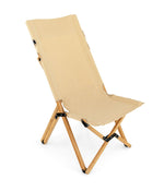 Patio Folding Portable Camping Chair Bamboo Adjust Backrest With Carry Bag Natural