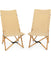 Patio Folding Camping Portable Chair Bamboo With Bag Set of 2 Natural